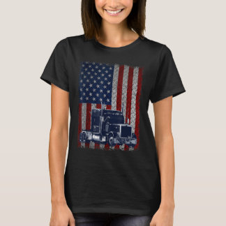 LKW-Fahrer Amerikanischer Fahne LKW-Geschenk T-Shirt