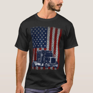 LKW-Fahrer Amerikanischer Fahne LKW-Geschenk T-Shirt