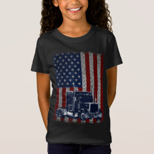 LKW-Fahrer Amerikanischer Fahne LKW-Geschenk T-Shirt