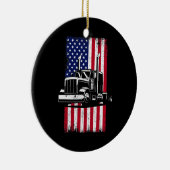 LKW-Fahrer Amerikanischer Flaggenwächter Keramik Ornament (Rechts)