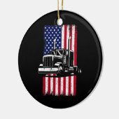 LKW-Fahrer Amerikanischer Flaggenwächter Keramik Ornament (Links)