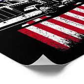 LKW-Fahrer Amerikanischer Flaggenwächter Poster (Ecke)