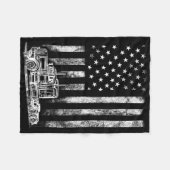 Lkw-Fahrer Amerikanischer Flaggenwächter Vintag Me Fleecedecke (Vorderseite (Horizontal))