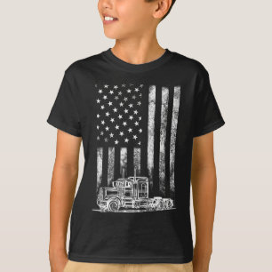 Lkw-Fahrer Amerikanischer Flaggenwächter Vintag Me T-Shirt
