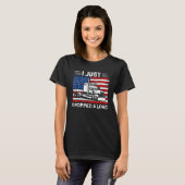 LKW-Fahrer Amerikanisches Flag abgestürzt Laden T-Shirt (Vorne ganz)
