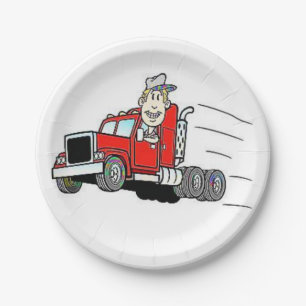 LKW-Fahrer aus Papierplatten Pappteller