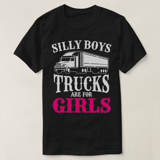 LKW-Fahrer bei Weibchen Funny Girl Trucker T-Shirt (Design vorne)