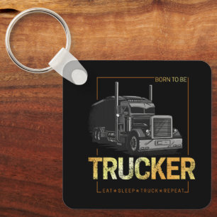 LKW-Fahrer Born To Be Truck Retro-Fahrer Vintage Schlüsselanhänger