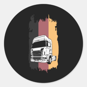 LKW-Fahrer Deutscher LKWs Funny Gift Idea Runder Aufkleber