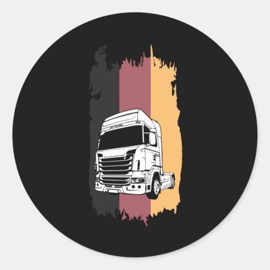 LKW-Fahrer Deutscher LKWs Funny Gift Idea Runder Aufkleber (Vorderseite)
