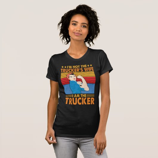 Lkw-Fahrer Frau Funny Trucker-Ehefrau T-Shirt (Vorne ganz)