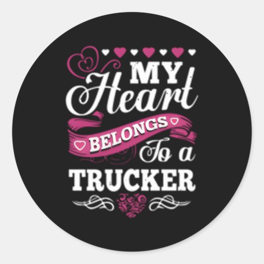 Lkw-Fahrer Freund mein Er Lkw-Fahrer Runder Aufkleber (Vorderseite)