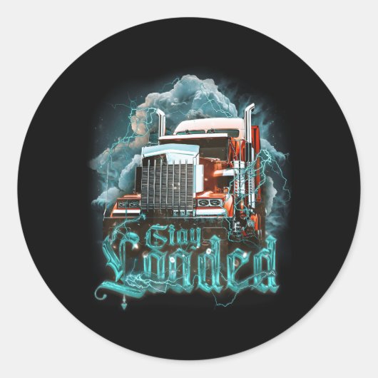 Lkw-Fahrer für Vater Big Rig Sattelanhänger Runder Aufkleber (Vorderseite)