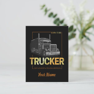 LKW-Fahrer Geboren um LKW Retro-Fahrer Vintage Postkarte