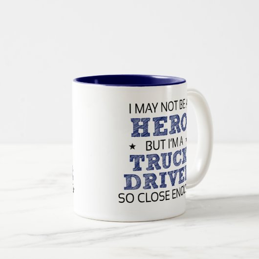 Lkw-Fahrer Helden Spaß Novelty Zweifarbige Tasse (VorderseiteRechts)