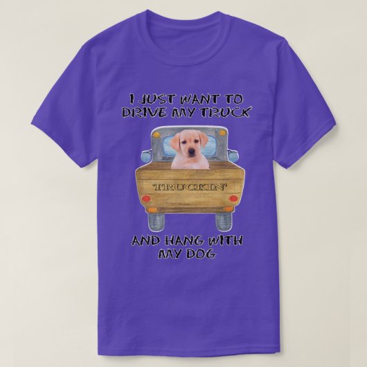 Lkw-Fahrer Hund Gelbfarbener Läger T-Shirt (Design vorne)