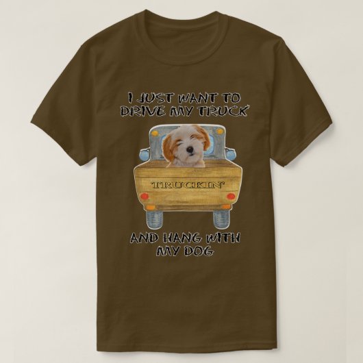 Lkw-Fahrer Hund Tibetischer Terrier T-Shirt (Design vorne)