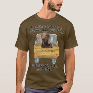 Lkw-Fahrer Hund Weimaraner T-Shirt