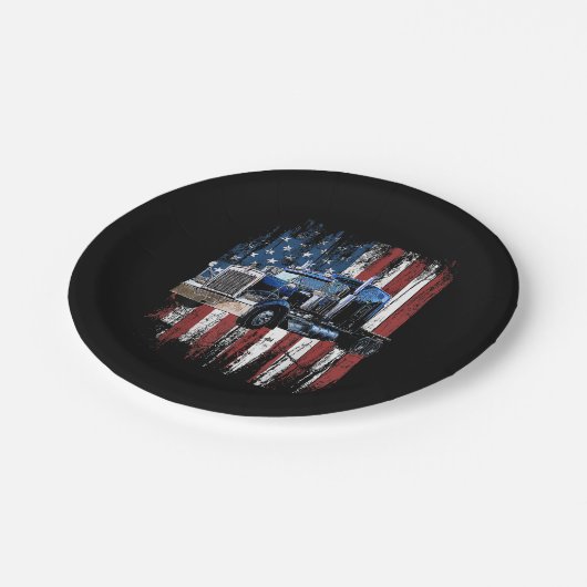 LKW-Fahrer LKW-Fahrer Gi Pappteller (Schrägansicht)