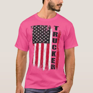 LKW-Fahrer LKWer American Flag Trucker T-Shirt