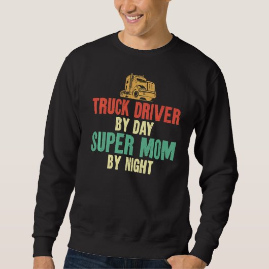 LKW-Fahrer Mama Mutter Vintager LKW-Fahrer Sweatshirt (Vorderseite)