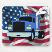 LKW-Fahrer Mousepad mit US Flagge und Eagle (Vorne)