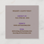 LKW-Fahrer Quadratische Visitenkarte (Rückseite)