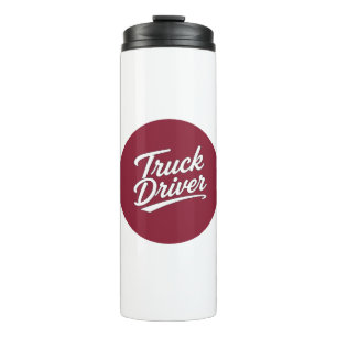 LKW-Fahrer Schrift-Typografie-Geschenk Thermosbecher