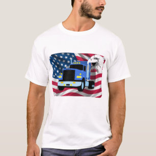 LKW-Fahrer-T - Shirt mit US-Flagge und -adler