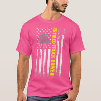 LKW-Fahrer Thin Gold-Line American Flag T-Shirt