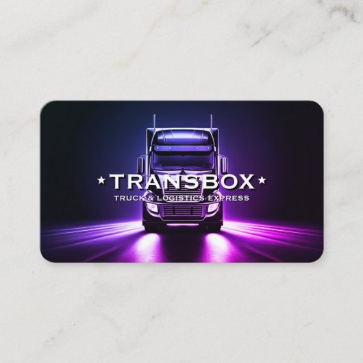 LKW-Fahrer-Transportlogistik dunkel Lila Minimalwe Visitenkarte (Vorderseite)