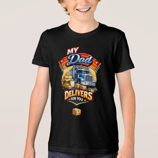 LKW-Fahrer Tri-Blend Shirt (Vorderseite)