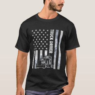 Lkw-Fahrer US amerikanische Flagge Vintager Lkw Tr T-Shirt