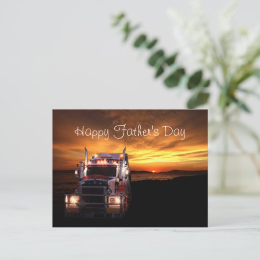 Lkw-Fahrer Vatertag Postkarte (Stehend Vorderseite)
