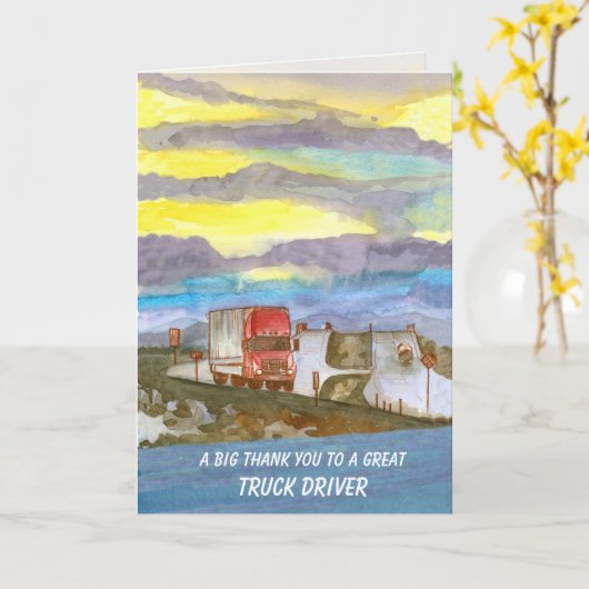 LKW-Fahrer Vielen Dank für Ihr Interesse Karte (Gelbe Blume)