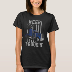 LKW-Fahrer Vintag US-amerikanische Flagge Kee T-Shirt