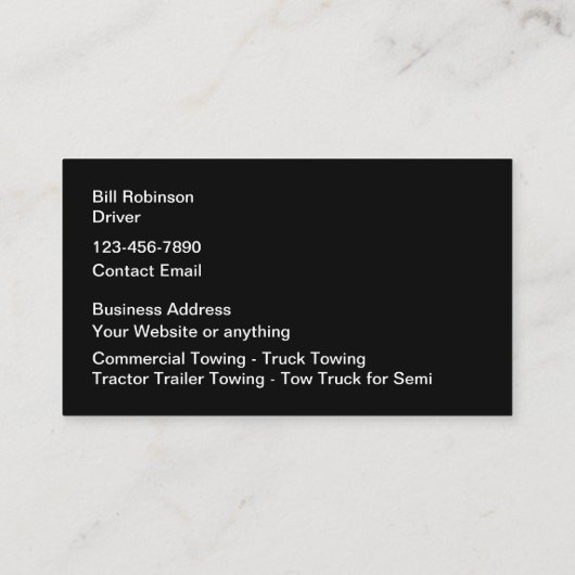 LKW-Fahrer Visitenkarte (Rückseite)