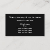 LKW-Fahrer-Visitenkarten Visitenkarte (Rückseite)