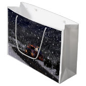 LKW-Fahrer-Weihnachten Große Geschenktüte (Vorderseite Schrägansicht)