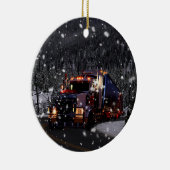 LKW-Fahrer-Weihnachten Keramik Ornament (Rechts)