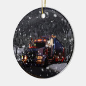 LKW-Fahrer-Weihnachten Keramik Ornament (Links)