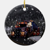 LKW-Fahrer-Weihnachten Keramik Ornament (Hinten)