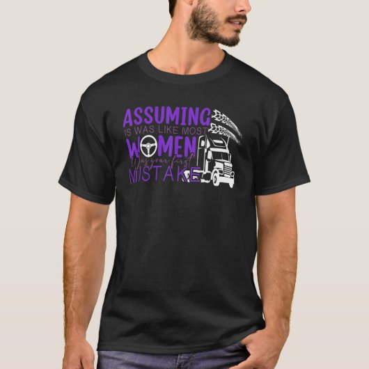 Lkw-Fahrermädchen T-Shirt (Vorderseite)