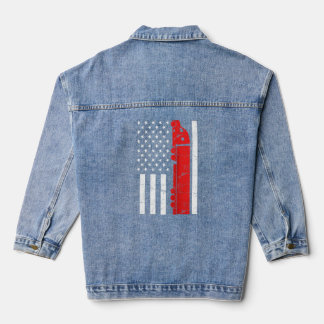 LKW-FahrerUSA Flag LKW-FahrerVintag Jeansjacke