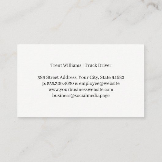 LKW-Fracht | Versandmethode Visitenkarte (Rückseite)