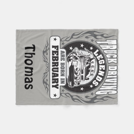 Lkw-Führerhauslegende sind im Februar Geboren und Fleecedecke (Vorderseite (Horizontal))