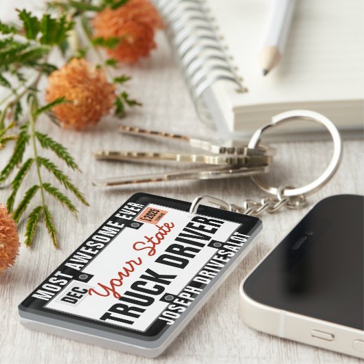 LKW-Führerschein Plakat Funny Schlüsselanhänger (Vorderseite rechts)
