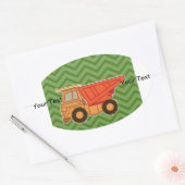 LKW für den Transport schwerer Geräte Ovaler Aufkleber (Umschlag)