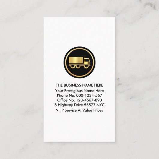 LKW für Mietwagen auf der Roten Linie Visitenkarte (Rückseite)