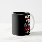 LKW-Geschenke Funny Tractor Trailer 18 Wheeler Zweifarbige Tasse (VorderseiteRechts)